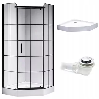 Hydrosan sprchový kút SET BS06B+SXL07B BIELE krídlové dvere 90 x 90 cm